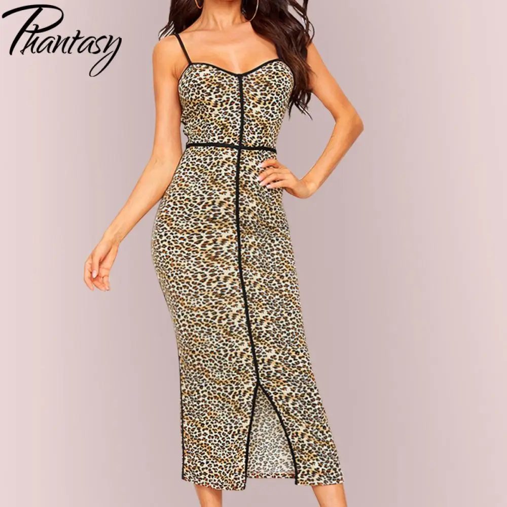 

Sexy Leopard 3D Printing Slip Dress for Women Sleeve Robe Y2K Streetwear Long Gown Vacation Style Dress Up Female Clothing