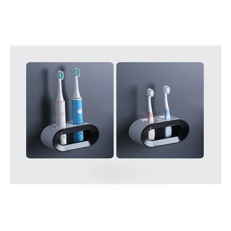 أورال بي حامل فرشاة الأسنان حامل فرشاة اكسسوارات الحمام فرشاة الأسنان المنظم حامل فرشاة الأسنان الكهربائية ثقب مزدوج الجدار