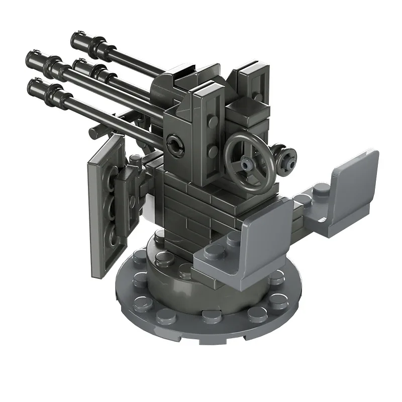 2 차 세계 대전 WW2 군사 대포 무기 대공 총 MOC 빌딩 블록 벽돌 모델 DIY 조립 벽돌 장난감 어린이를위한