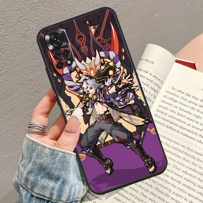 Genshin Impact Arataki Itto Case For Xiaomi Redmi Note 12 Pro Plus Turbo Note 8 9 10 11 Pro 12S 11S 10S 10C 12C Cover