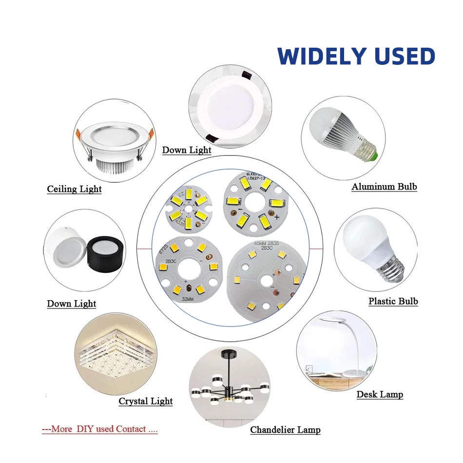 5 Pcs/lot 3W LED Round Board Constant Current 300mA 9V-10VAluminum Source Plate Dia 23/32/40 mm Single Color Warm/White/Neutral