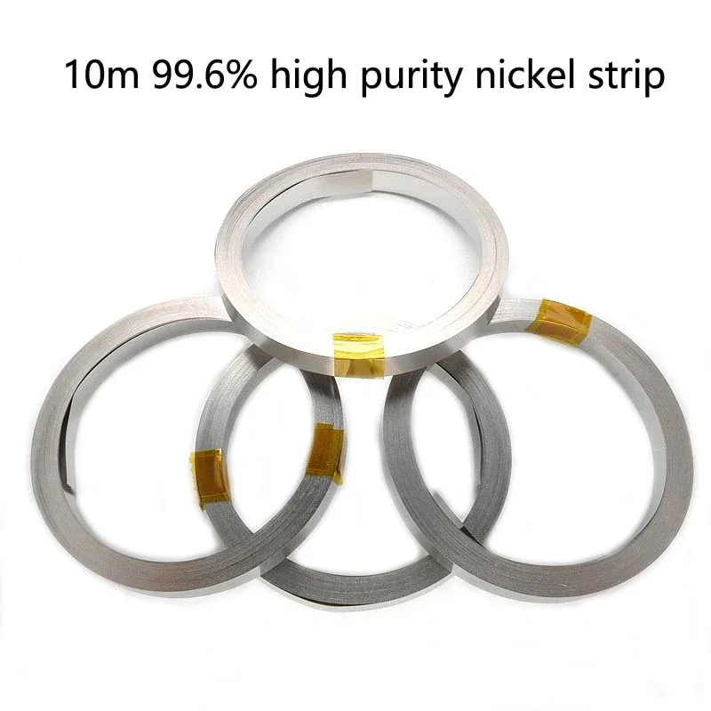 10m/roll Pure Nickel Strips 99.6% Nickel Belt 18650 21700 26650 Li-ion Battery Spot Welding Lithium Battery Pack Welding Sheet