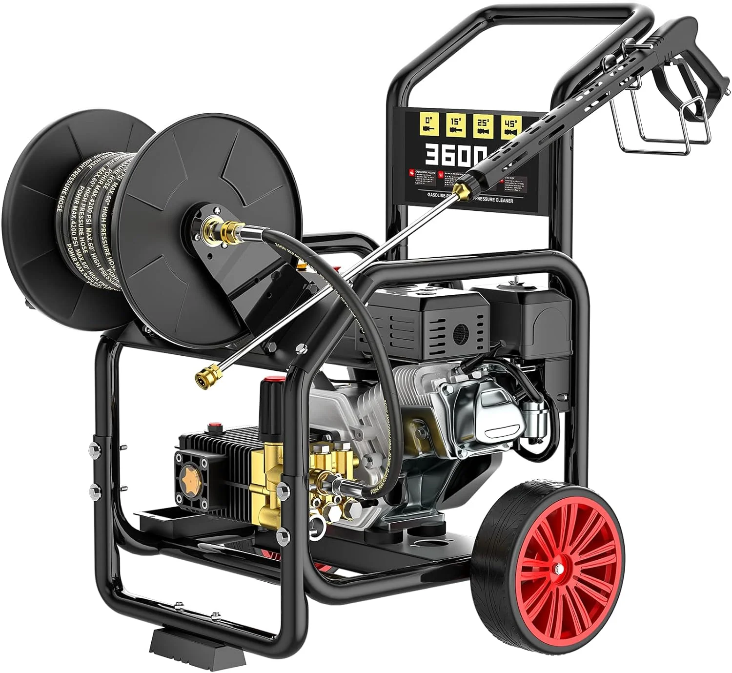 250Bar 3600psi High Pressure Power Cleaner Power Washer Cleaning Machine Heavy Duty Petrol Pressure Washer