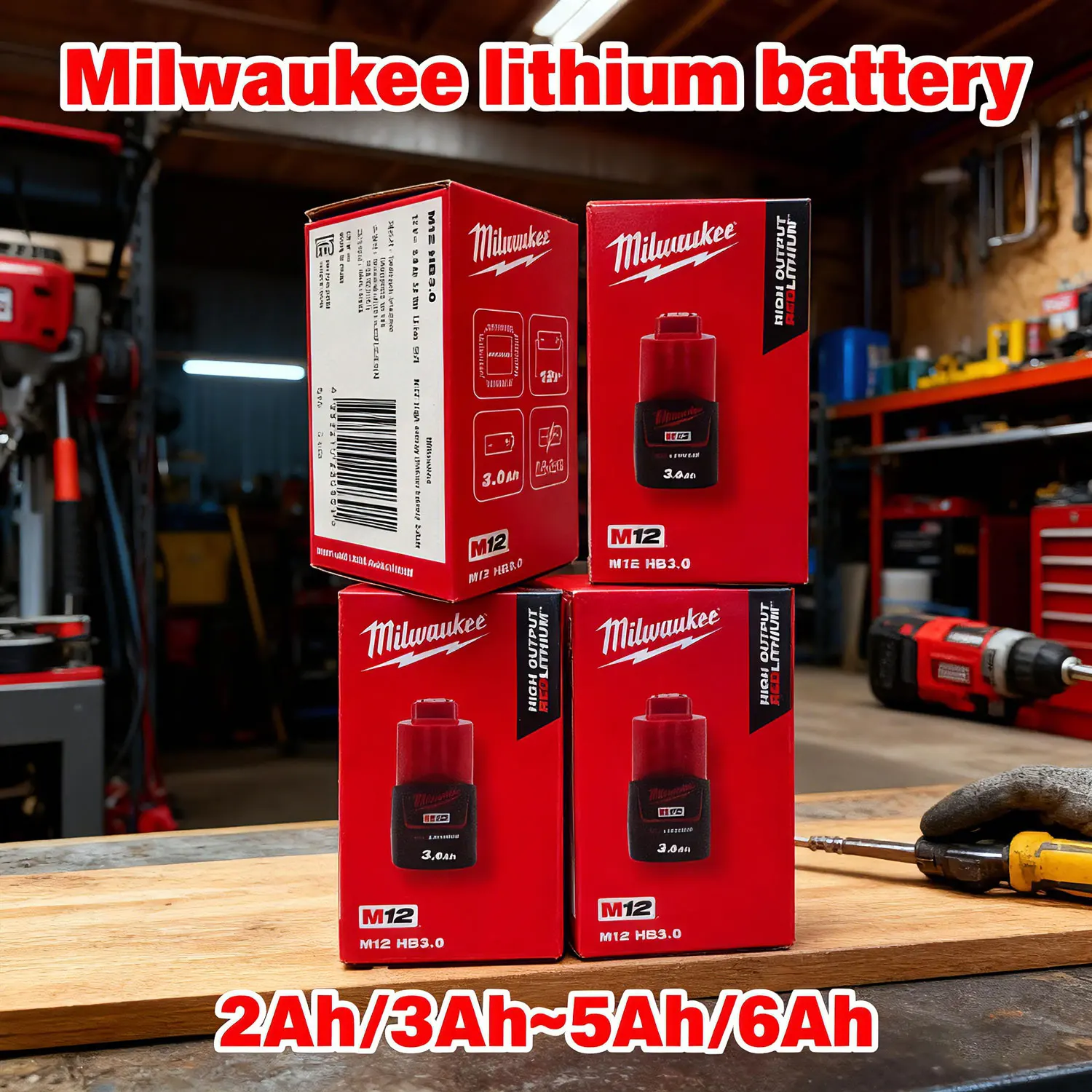 Milwaukee Tool 12V m12 m18 lithiová dobíjecí baterie 48-11-2411 48-11-1860 1850 1840 mil-12a lim12 2ah/3ah/-5ah/6ah - náhled 2
