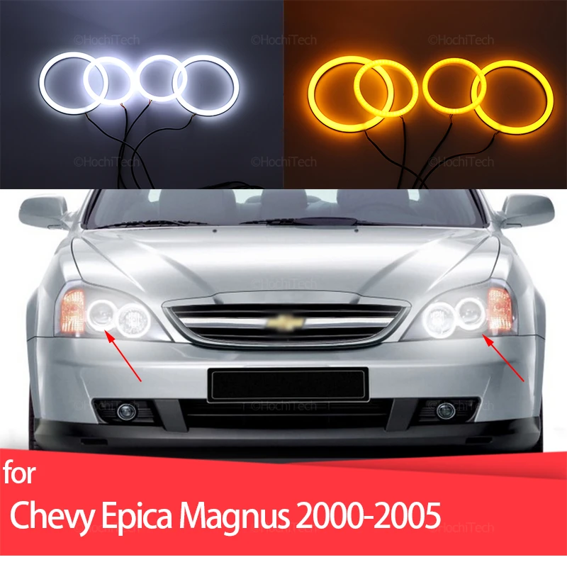 

Dual Color White Yellow Halo Ring Cotton Light LED Angel Eyes For Chevrolet Chevy Epica Magnus 2000-2005 Car-styling Accessories