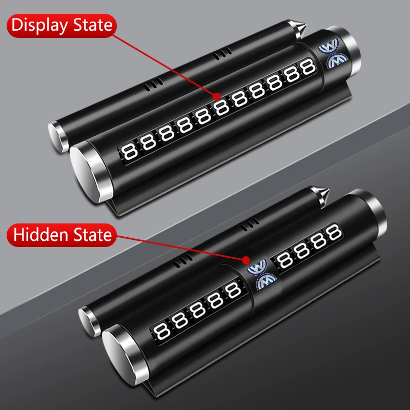 VW GTI GOLF For VW Hot 2025 New Metal Car Temporary Parking Card Rotate Phone Number Plate Parking Card For Volkswagen VW Rline - view 6