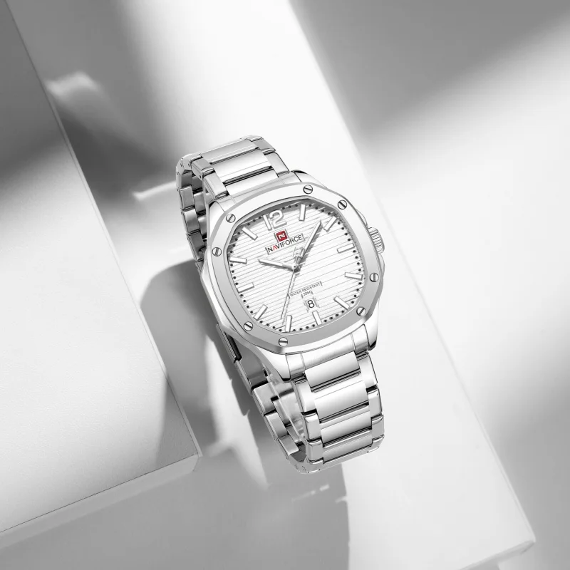 NAVIFORCE 9243S Casual męski zegarek kwarcowy kalendarz świecący zegar wodoodporne eleganckie zegarki biznesowe dla mężczyzn reloj hombre