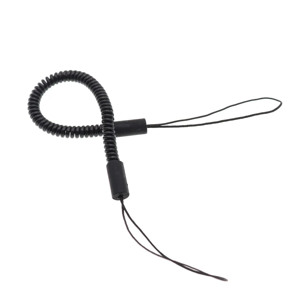 1 шт. высококачественный стилус, пружинный Безопасный шнур, черный ремешок, пружинные шнуры из ПВХ, ремешок для телефона