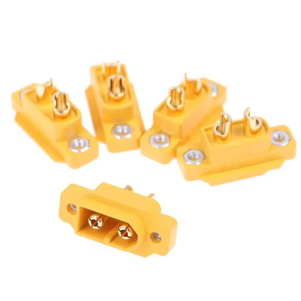 New AMASS XT60E Connector Mountable Yellow Black XT60E Female Plug Plastic FPV Racing Fixed Board XT60E-F Cover RC Accessories
