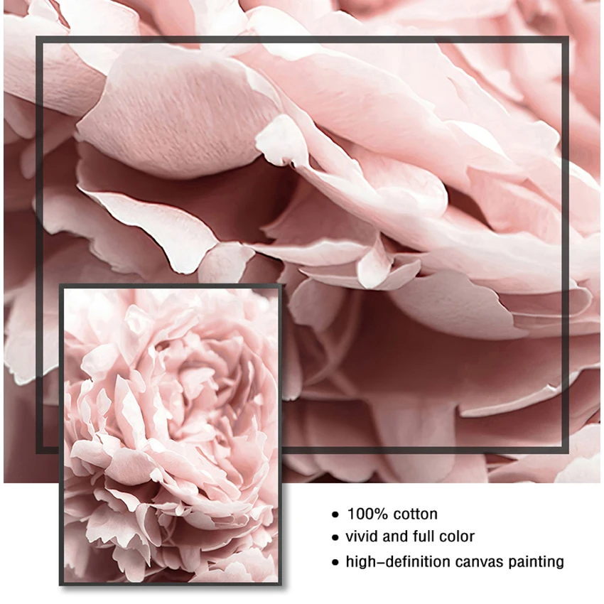 Picture Scandinavian Wall Art Living Room Decor Flower Poster Peony Print Roses Floral Canvas Painting