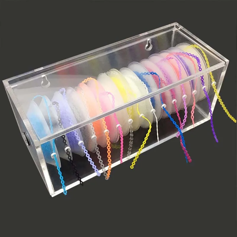 Dental High Quality Dentistry Orthodontic Power Chain Dispenser Placing Box Acrylic Rubber Band Organizer Tool 1pc Box Dentist