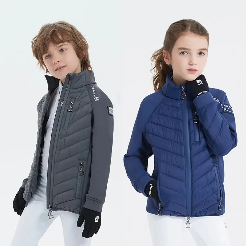 Hello Horse Equestrian Warm Jacket Outdoor Riding Clothing Men's and Women's Riding Clothing Lightweight Training Clothing Children's Equestrian Equipment down Jacket