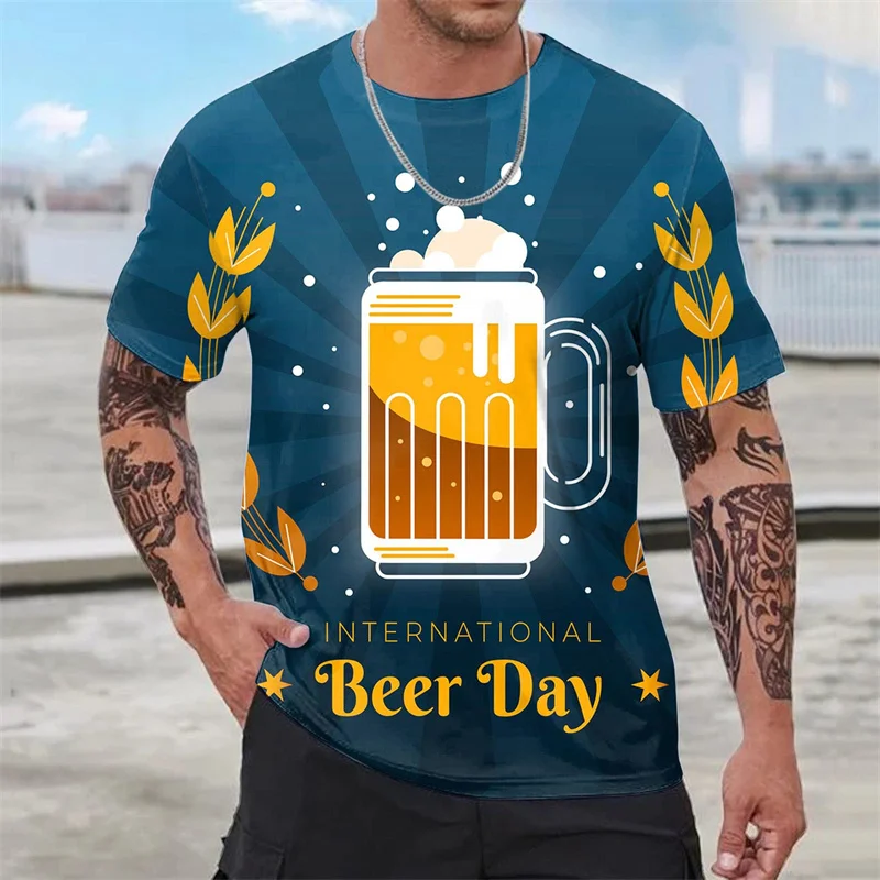 Vintage New 3D Print German Oktoberfest Beer Festival T-Shirt Costume Germany Beer Festival Graphic Tee Shirts Mens Clothing Tee