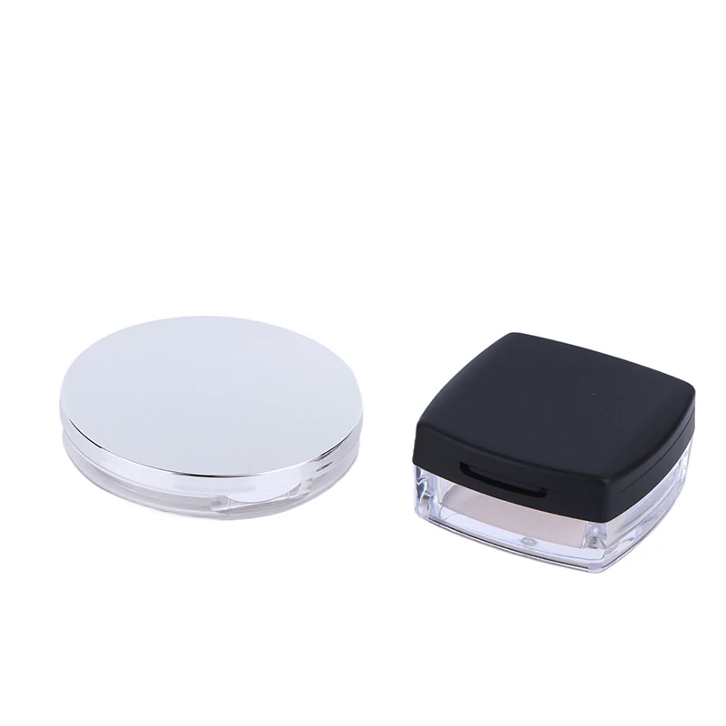Draagbare Mini Poederdoos Lege Zeef Losse Poederpot Doos Met Poederdons Spiegel Cosmetische Reismake-up Pot Zeefcontainer