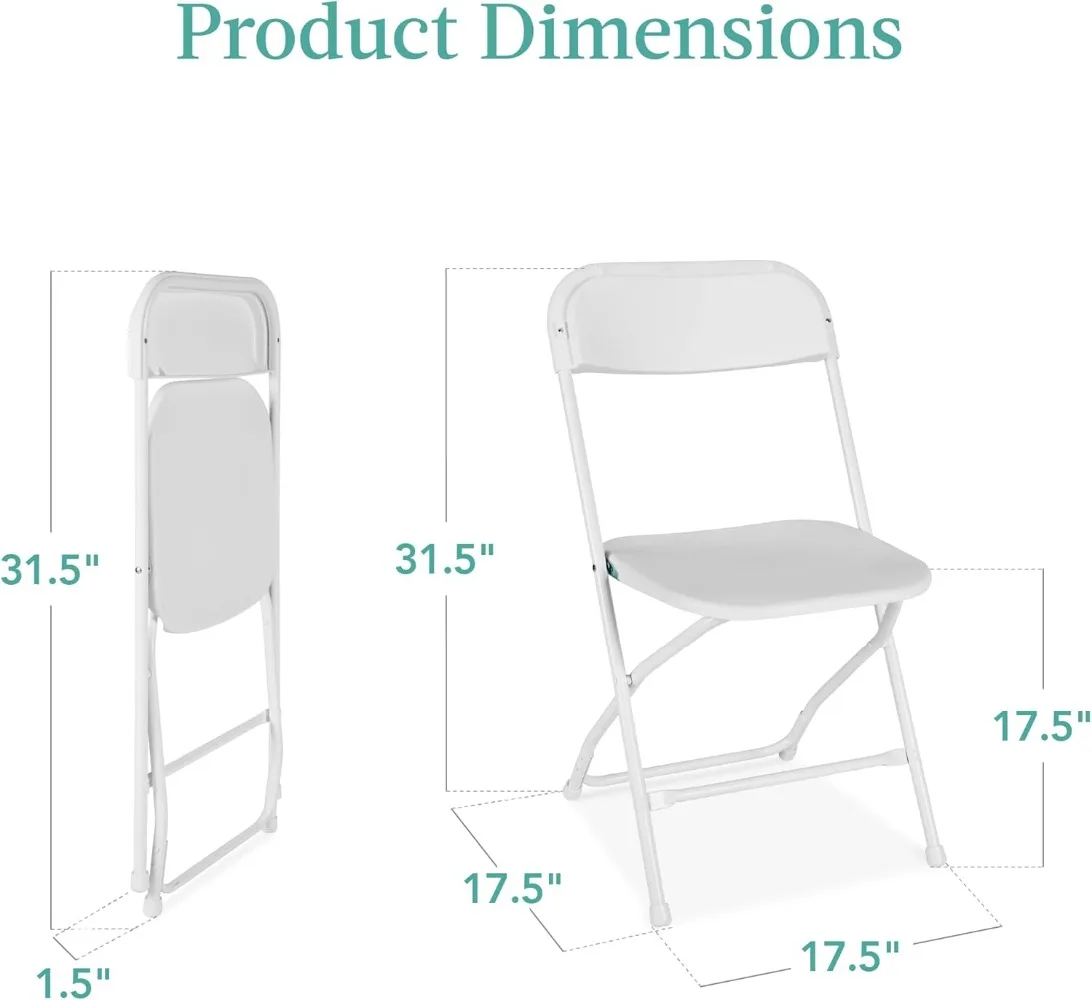 Best Choice Products Set of 10 Plastic Folding Chairs, Portable Stacking Indoor Outdoor Seating for Home, Yard, Garden