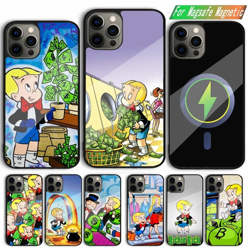 

Cute R-Richie Rich Phone Case For iPhone 15,14,13,12,11,Plus,Pro,Max Mini Magsafe Magnetic Wireless Charging