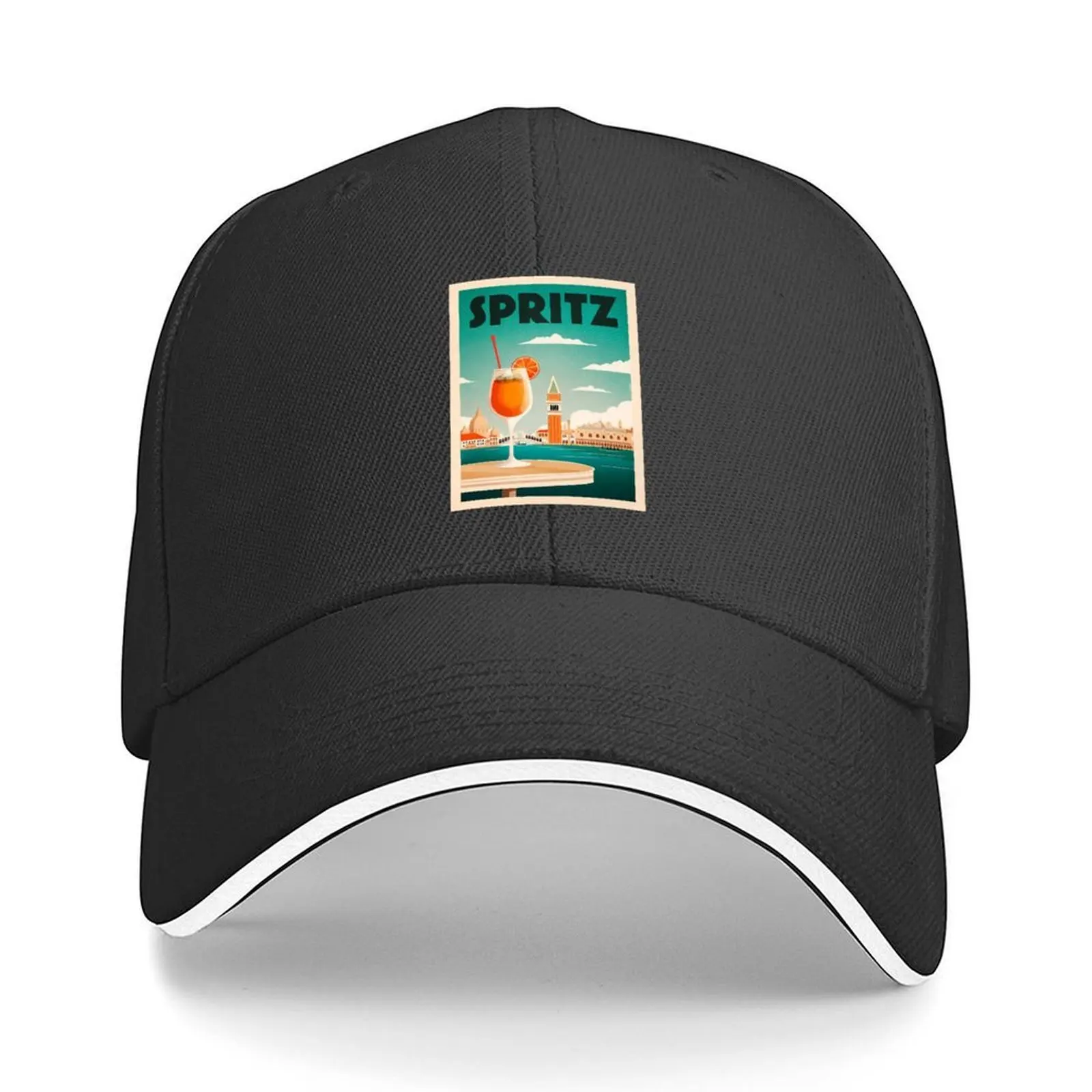 

Vintage Aperol Sprits Venice Baseball Cap Golf Christmas Hat Visor Luxury Brand Women's Hats Men's