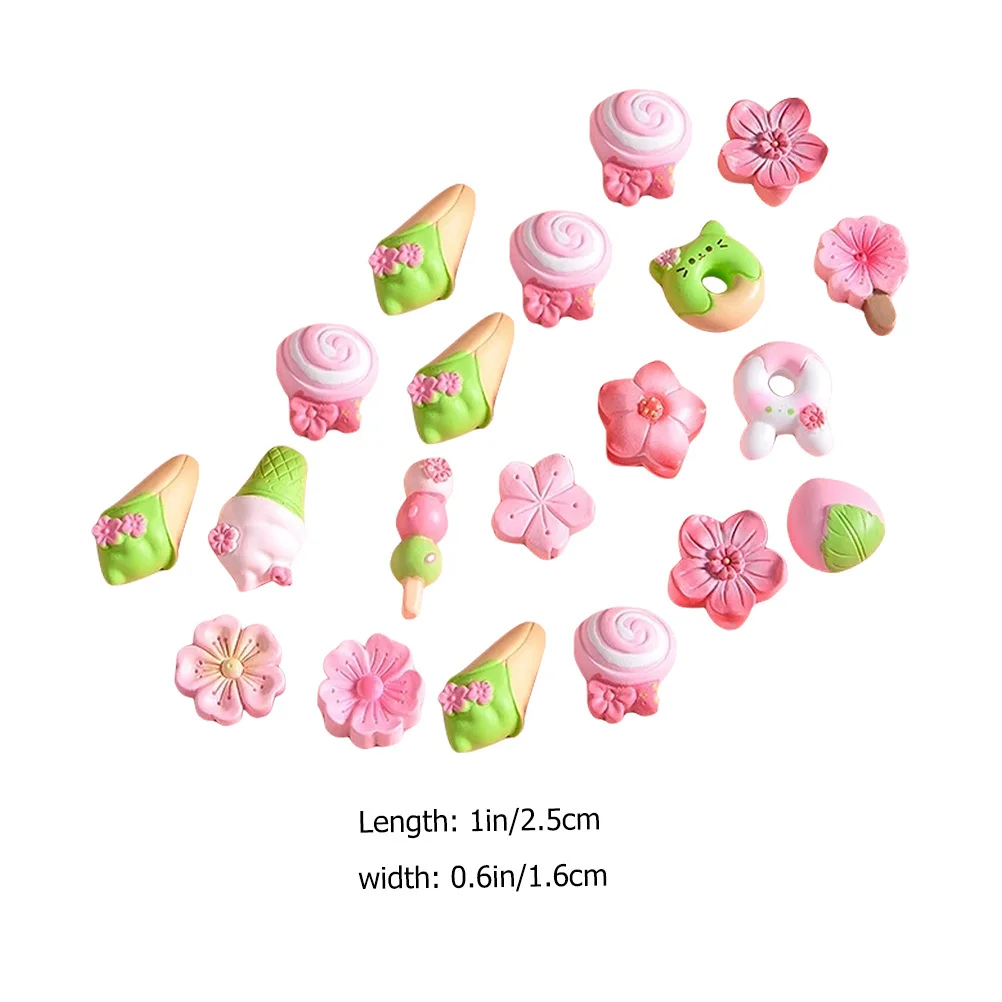 ชาร์มเรซิ่นรูปดอกไม้ 20 ชิ้น วัสดุงานฝีมือ DIY ทนทาน สำหรับตกแต่งเคสมือถือและเครื่องประดับ