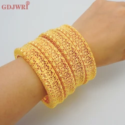 Luxury Ethiopian Arab Jewelry Dubai Gold Color Bangles For Women Wedding Bracelets Middle East African Daily Wear Jewellery