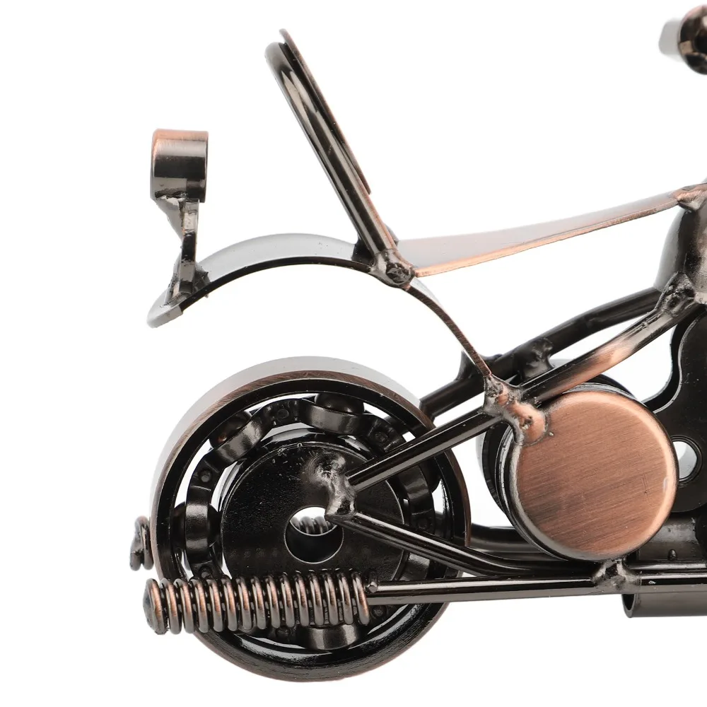 Movable Handlebar Metal Motorcycle Model Movable Wheel Handcrafted Metal Motorcycle Ornament Iron Decor Collectible Decor