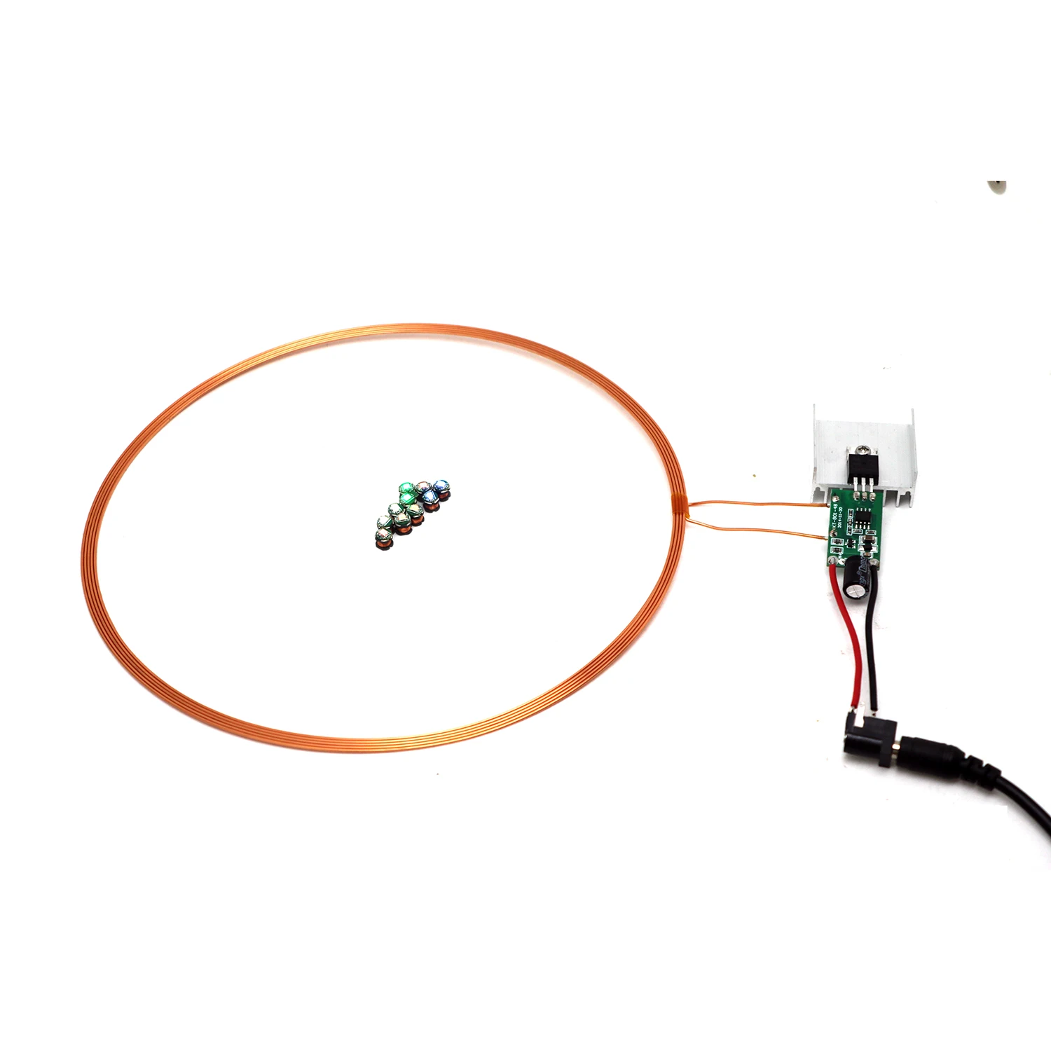 200mm Wireless Power Supply Transmitter Coil Wireless LEDS Receiver Light Induction Lamp Toys Robots LEGO Gundam Bandai Model