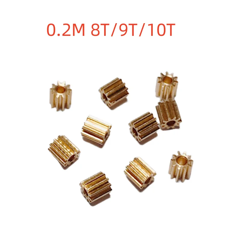 10pcs/LOT 0.2M 8T/9T/10T Small Module Copper Gear H59 Copper Gear