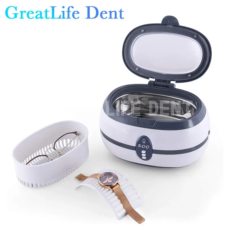 

GreatLife Dent Plastic 600ml Round Tooth Glasses Ultrasonic Jewelry Cleaner Machine Jewelry Teeth Mini Ultrasonic Cleaner