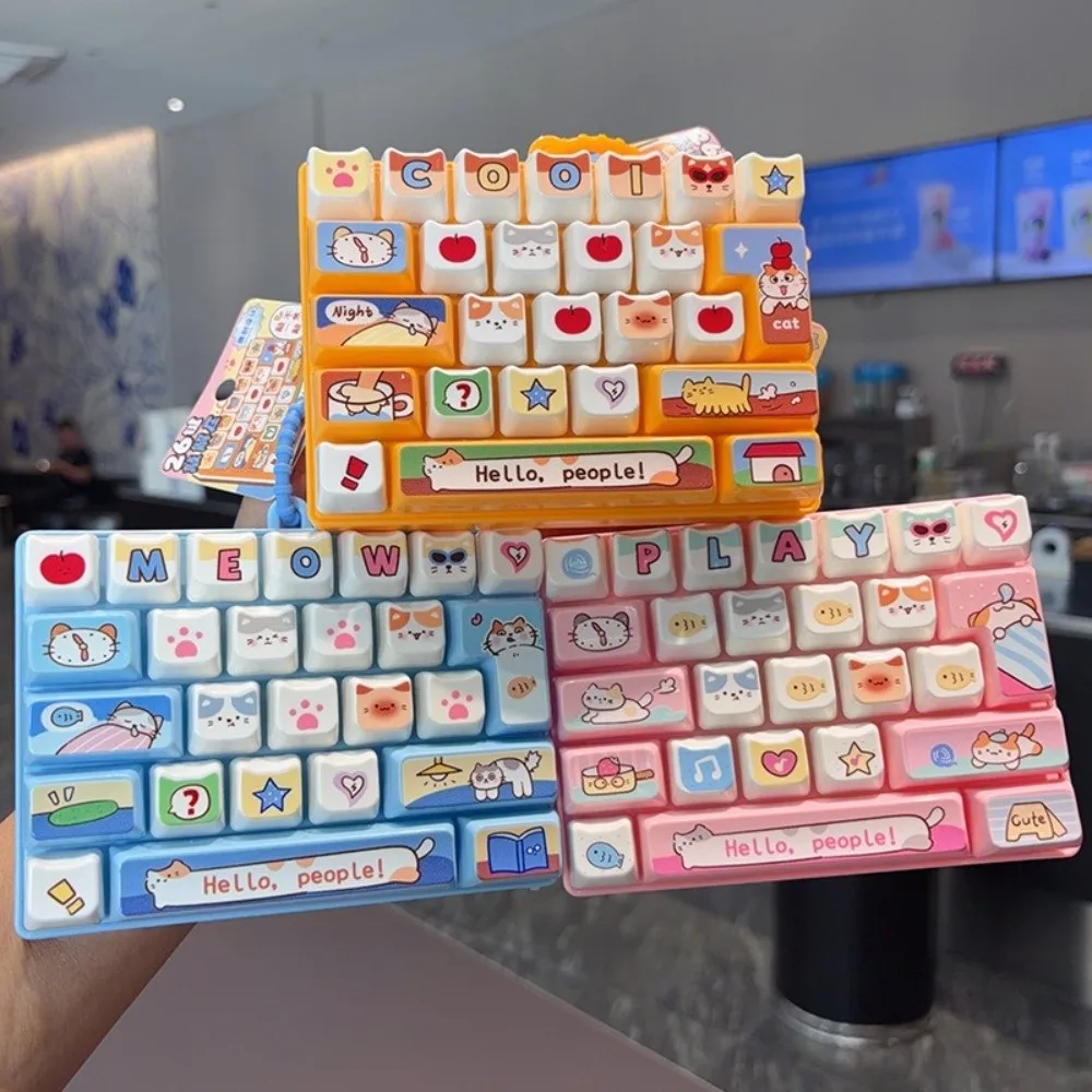 Animals 26 Keys Keyboard Keychain Pressable Keys Clicker Sound Fingertip Button Keyring Creative Cat Sensory Clicker