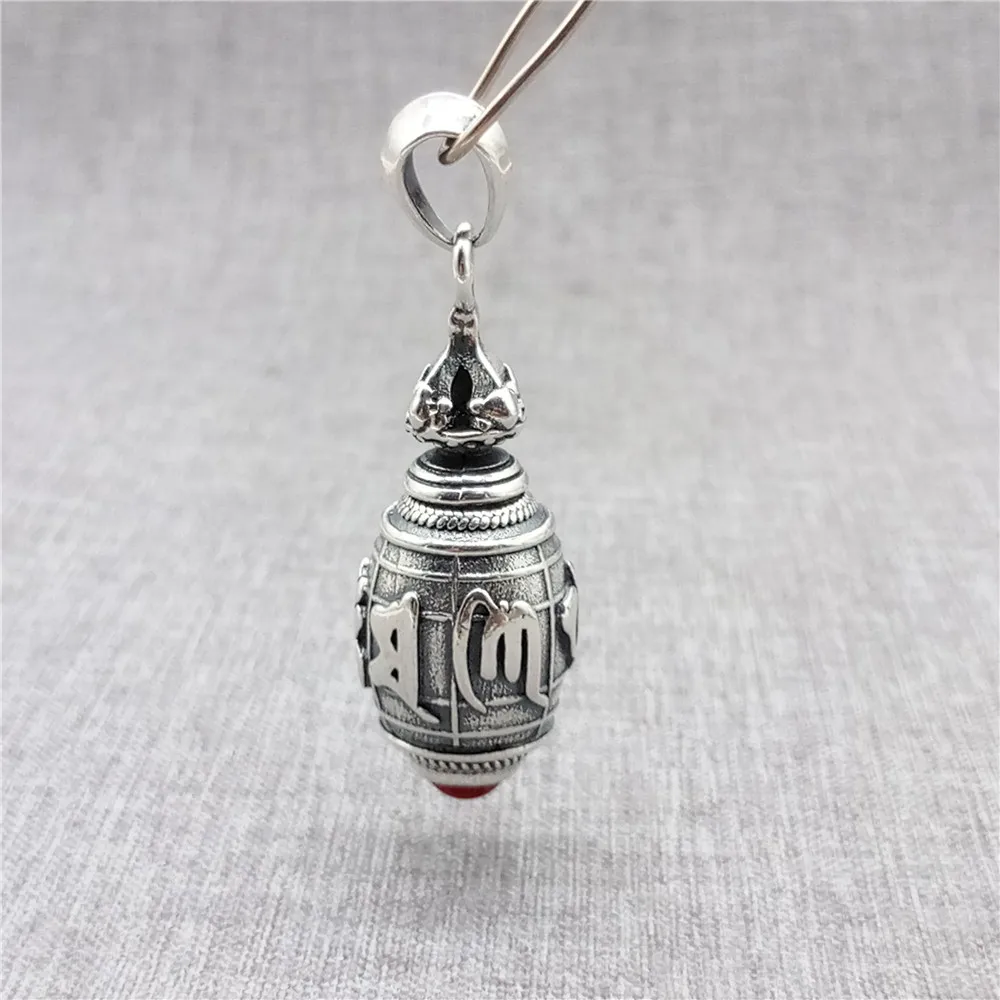 925 Sterling Silver Om mani padme hum Prayer Locket Pendant Wish Memory Box
