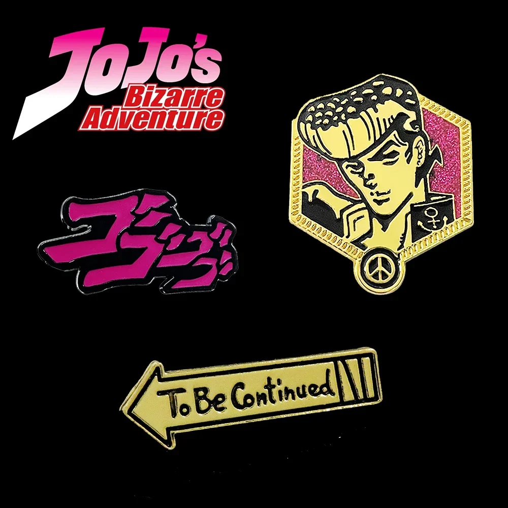 Pin Bros Petualangan Aneh JOJOS Anime Jepang Lencana Kujo Jotaro Pin Kerah Campuran Logam Korsase Alat Peraga Cosplay Hadiah Perhiasan