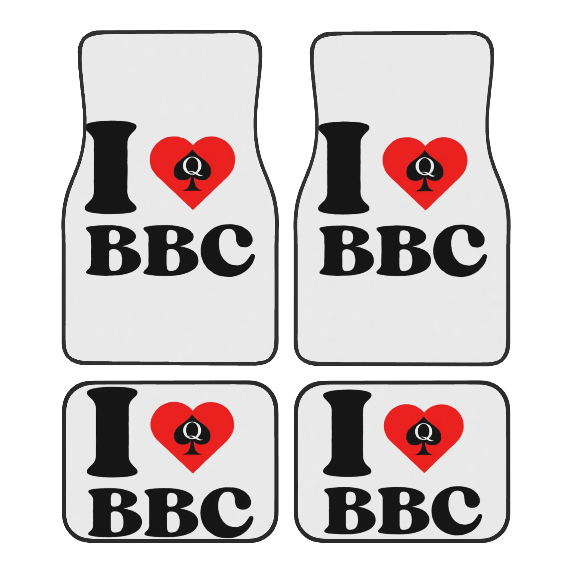 I Love BBC Car Floor Mats of 4 Pieces Crystal Velvet Carpets Rugs Queen Of Spades Universal Car Front Rear Carpets Foot Mats