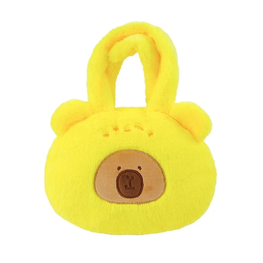 Kawaii Cartoon Capybara Plush Casual Bag Soft Lightweight Shoulder Bag Small Handbag Mobile Phone Bag Birthday Gift