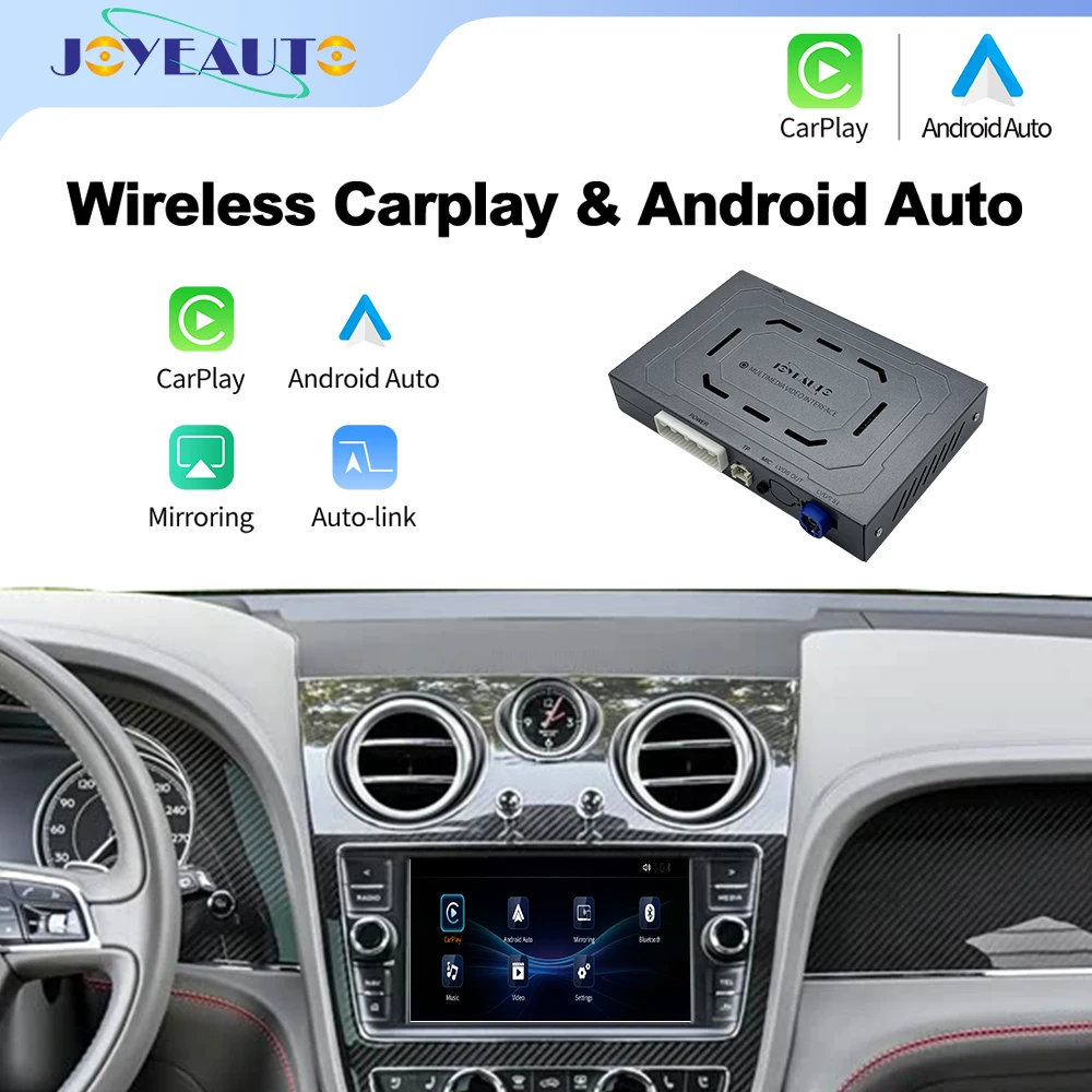 

JoyeAuto Wireless Apple CarPlay Interface For Bentley Bentayga 2016-2019 Android Auto Mirroring AirPlay Car Play Navigation Box