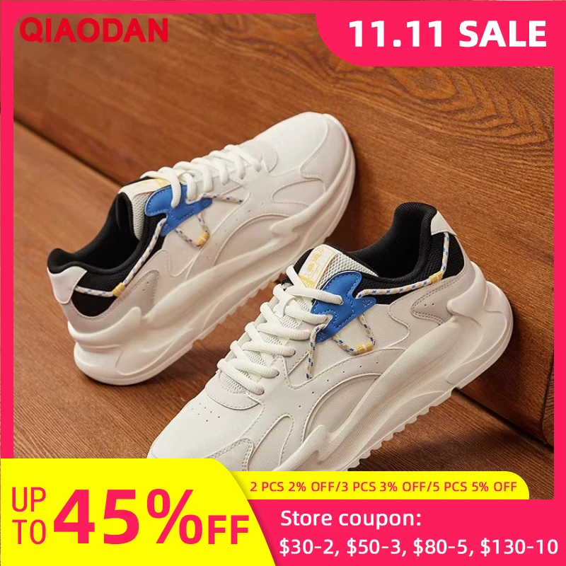 

QIAODAN/мужская повседневная обувь для скейтбординга, осень 2022, новая универсальная кожаная водонепроницаемая спортивная обувь с низким берцем на шнуровке QXL043254425R