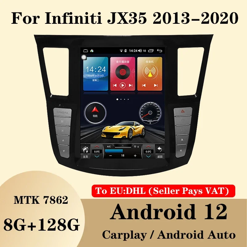 

Android12 Carplay Head Unit For Infiniti JX35 2013 - 2020 12.1 Inch Car Radio Auto Stereo GPS Navigation Multimedia Player WiFi