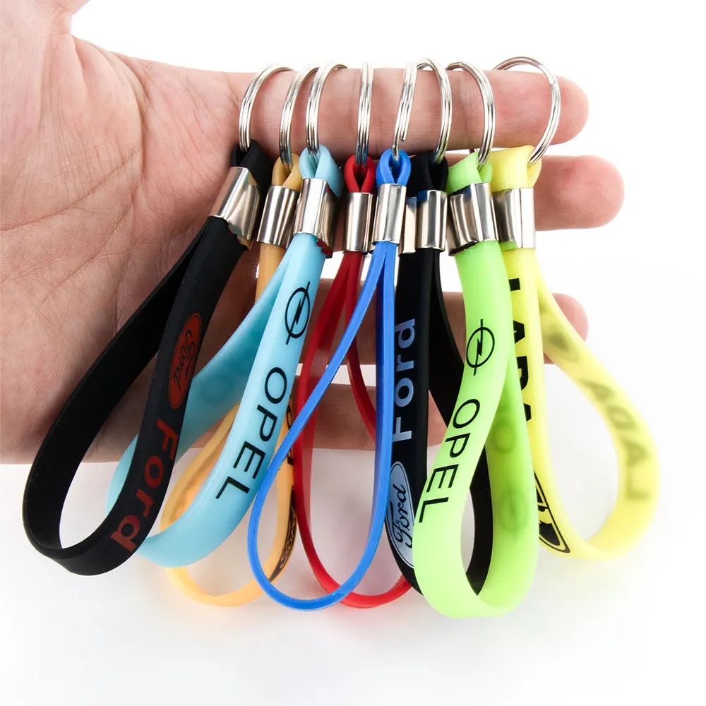 Luminous Keyring Rubber Pendant Strap Keychain Car Logos Accessory For Ford Fiesta Focus 2 MK4 Mustang Ranger Kuga S-MAX Transit #6