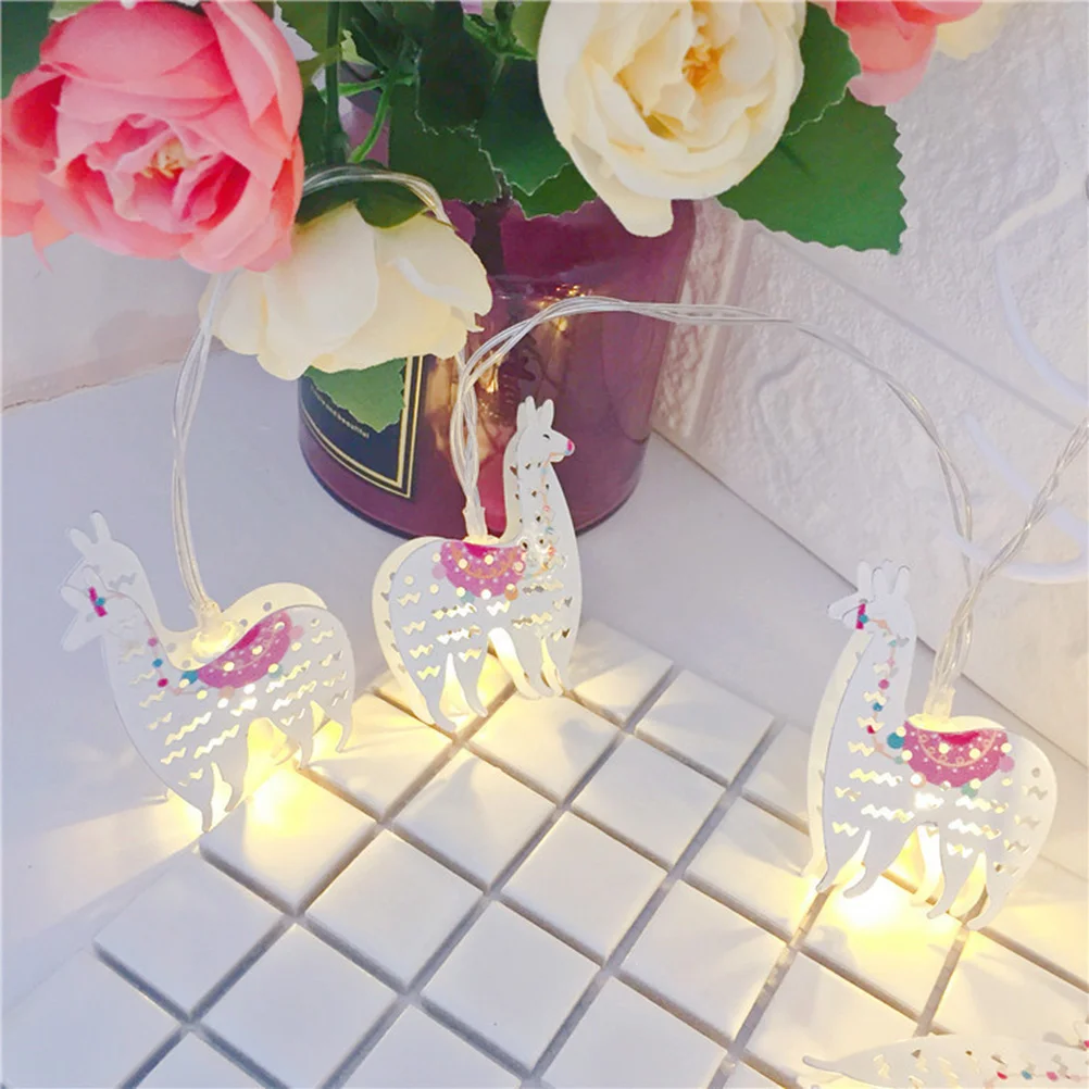 20 LEDs Alpaca Shaped Light String Household Mini Night Light Operated Decorative String Light for Home Dining Room