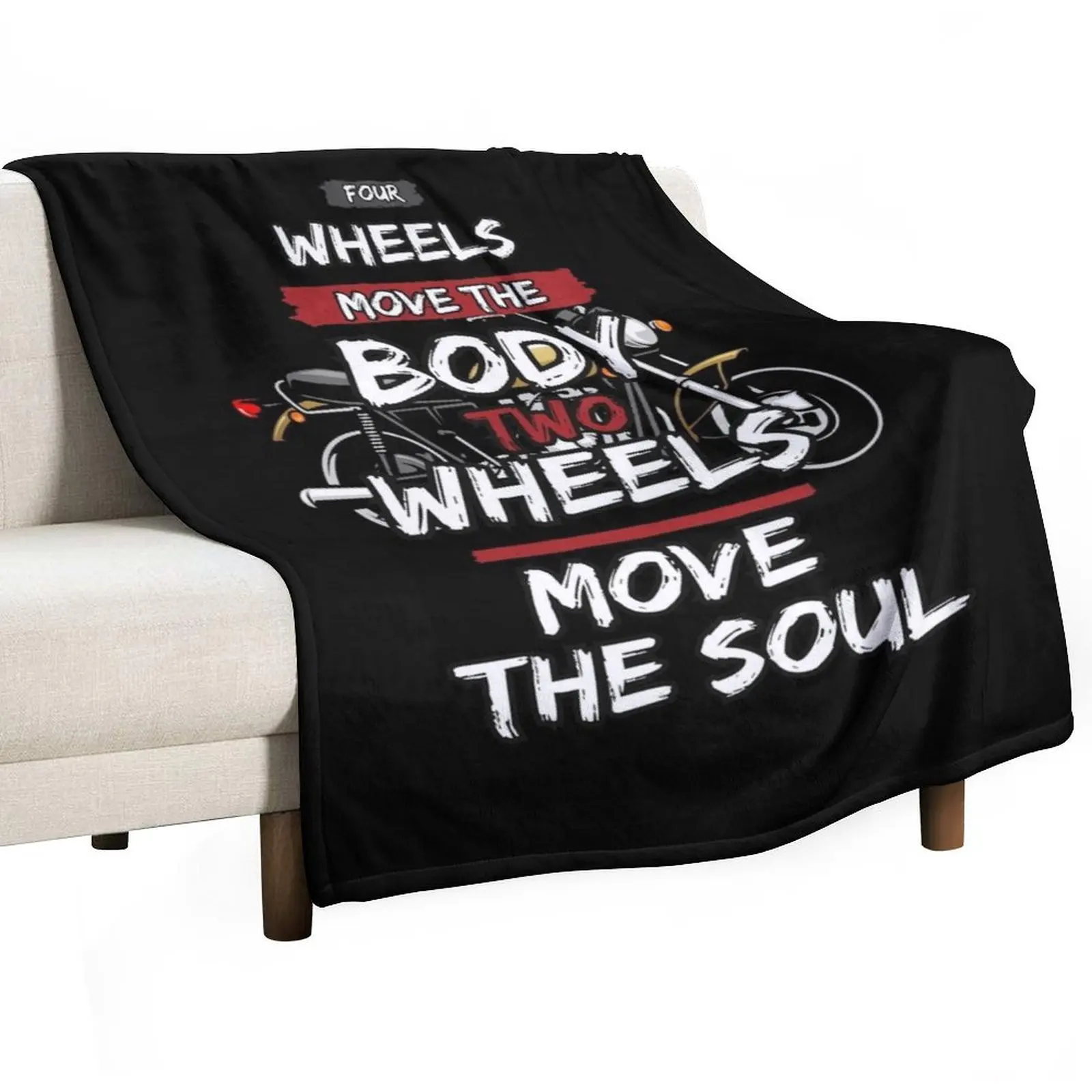 

TWO WHEELS MOVE THE SOUL / MOTORCYCLE PASSION Throw Blanket anime sofa bed decorative Flannel Fabric Blankets