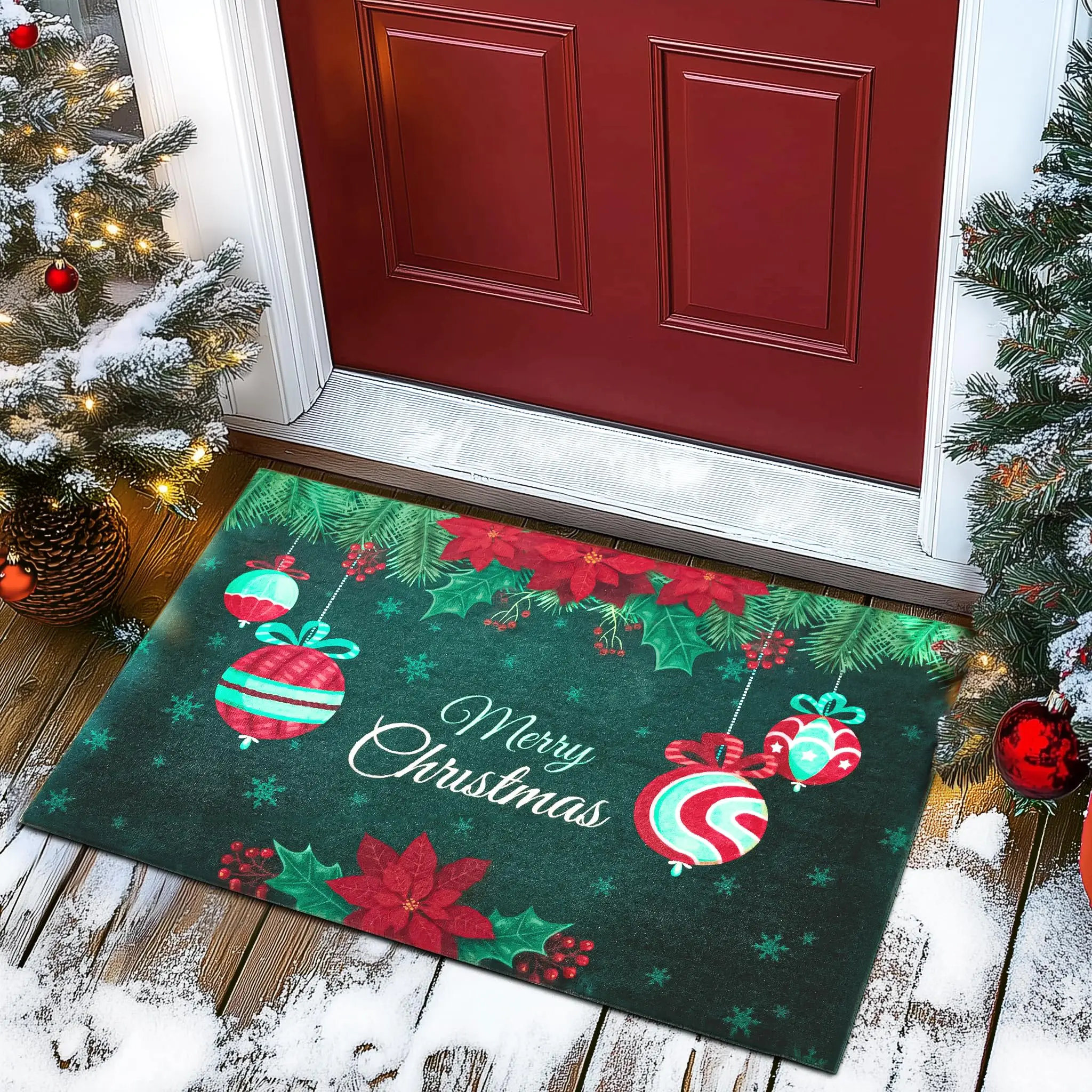 

Christmas Door Mat, Outdoor & Indoor Merry Christmas Door Mats Outside Holiday Door Mats for Hallway Happy New Year Gift Xmas