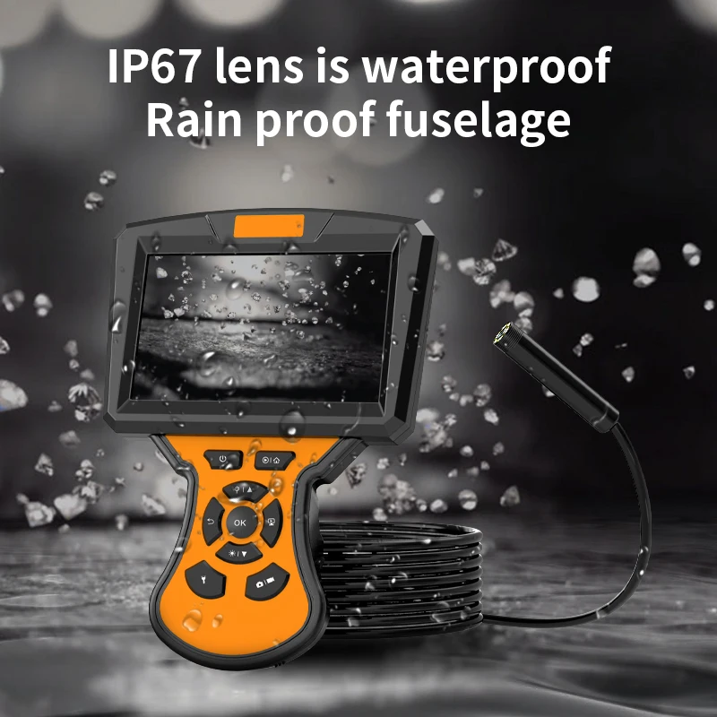 5 بوصة IPS شاشة 2MP 1080P عدسة مزدوجة كاميرا المنظار الصناعي CMOS Borescope التقاط الصور والفيديو مجهر رقمي منظار الأذن