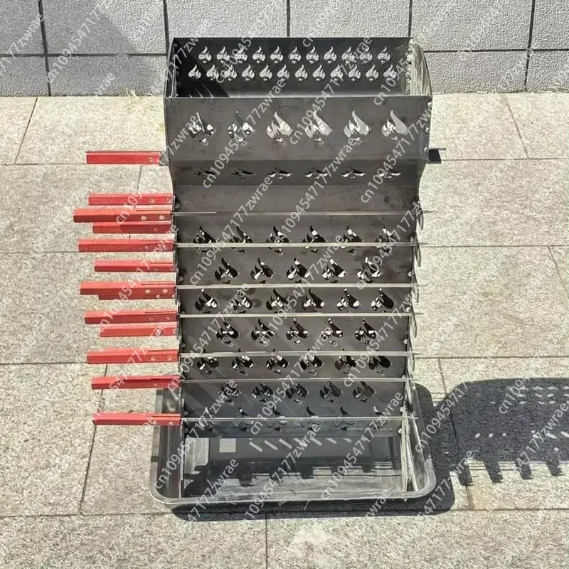 Outdoor Charcoal BBQ Grill with Thickened Steel Cooking Grate for Family Camping Picnic Garden Party & Roasting