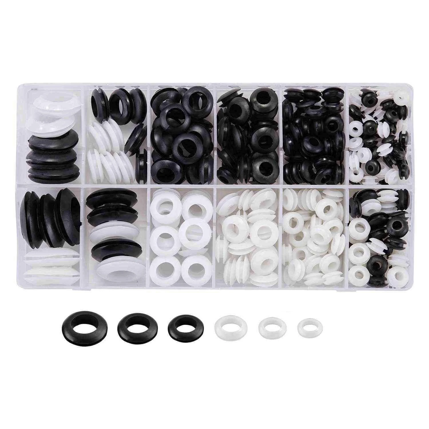 325Pcs Rubber Grommet Eyelet Ring Gasket Assortment -1/4