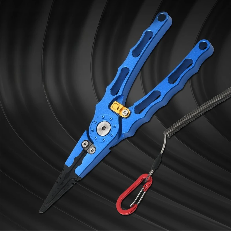 ロック付きアルミニウム合金製魚掴みプライヤー、小さなループを開くためのディープスロートアンフック装置付き、アジアの釣り道具用品