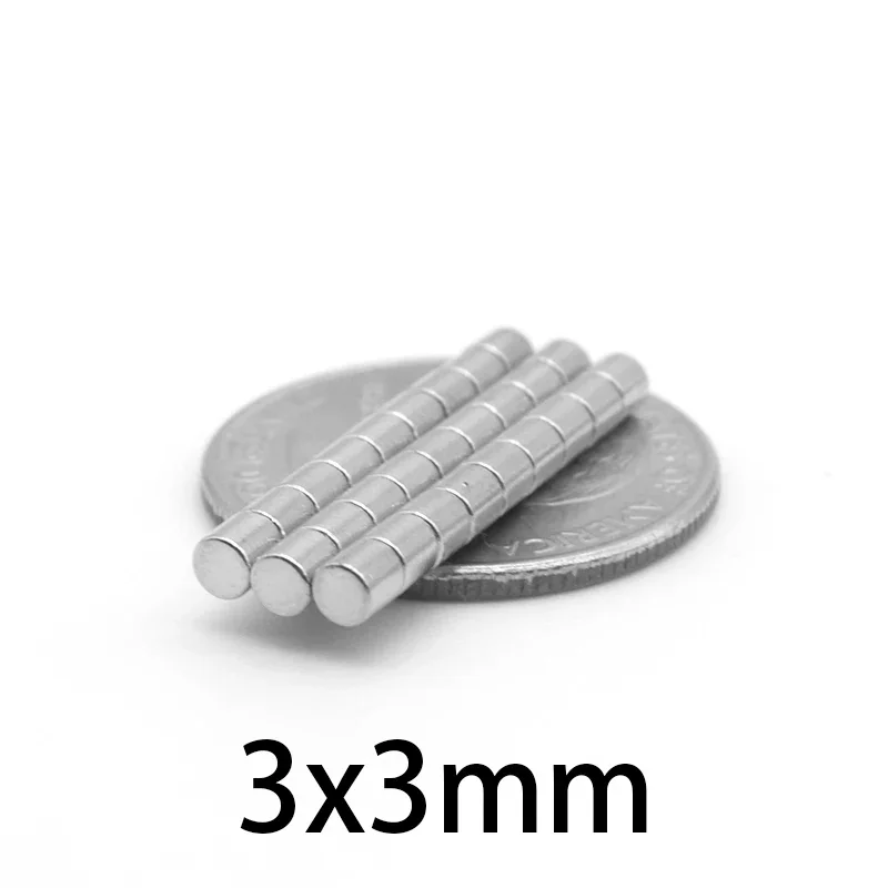 

3x3mm Mini Small Strong Powerful Magnetic Magnets Disc For Fridge, DIY, Building, Scientific, Craft, Education 3*3 3x3