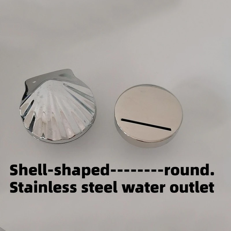 

Creative shell round stainless steel bathtub foot bath tub and other faucet water outlet spray bathroom