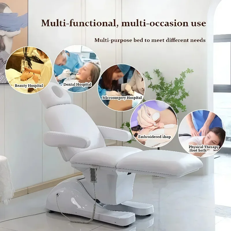 

Электрическая косметическая кровать для чистки ушей, салон красоты, специальное кресло для лечения, регулируемый медицинский спа-массажный стол, кровать для татуировки