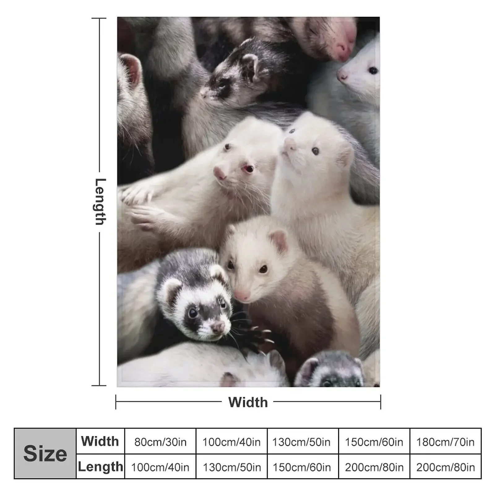 Ferrets Throw Blanket Giant Sofa Blanket Fashion Sofa Blankets