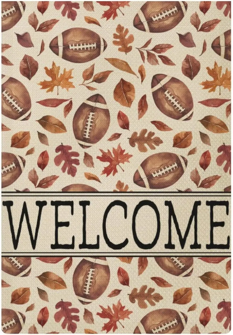 Fall Football Garden Flag 12x18 Inch Double-Sided Burlap Yard Banner - Waterproof & Vivid Colors - Fall Garden Flag Outdoor