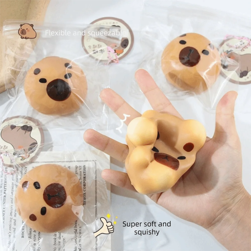 Creative Cute Small Capybara Squeeze Super Soft Animal Slow Rebound Balls TPR Pinch Fidget Sensory Adults