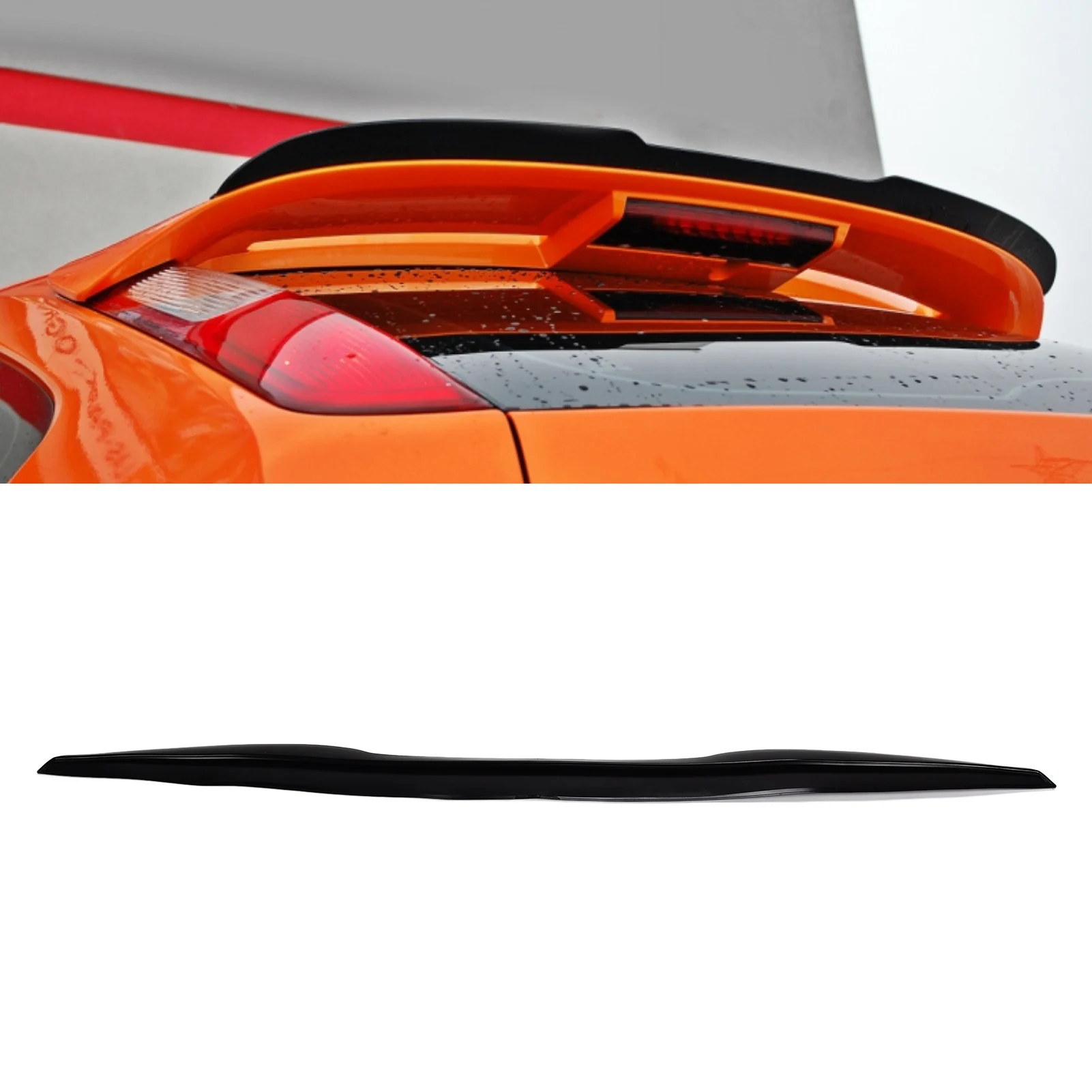 Car Rear Spoiler Rear Roof Trunk Spoiler Lip Tail Wing Rubber Glossy Black Anti UV Universal for Car Tail Spoiler Rear Trunk Lip